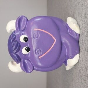 Vintage 1974 Purple Cow Collectible Ceramic Wall Figurine
